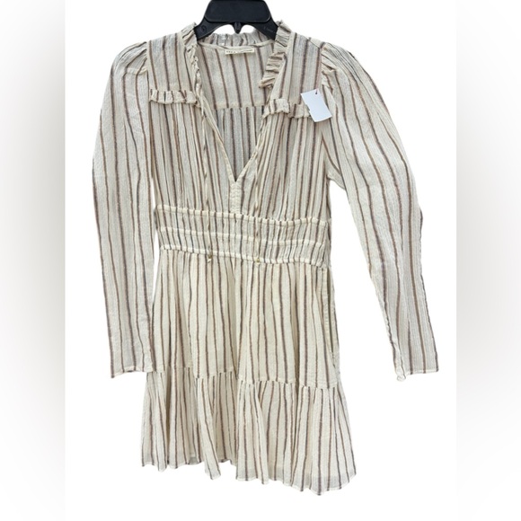 Ulla Johnson Cream and Brown Striped Dress - Picture 5 of 5